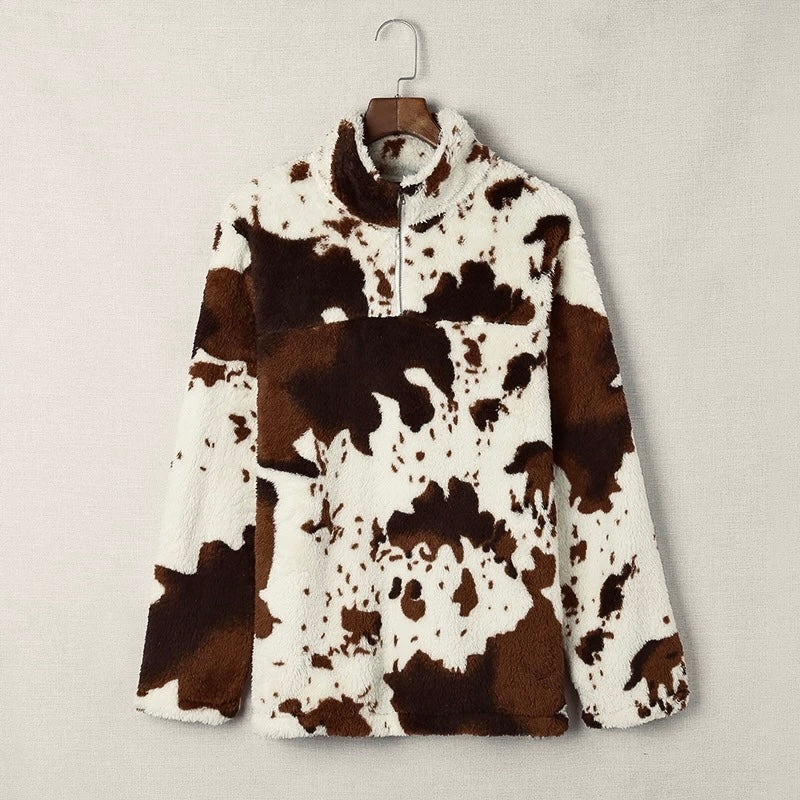 Cow Print Sherpa